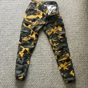 American Bazi Camouflage Cargo Pants with Yellow Accents